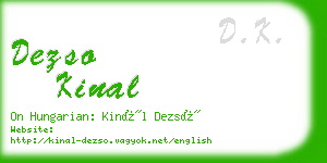 dezso kinal business card